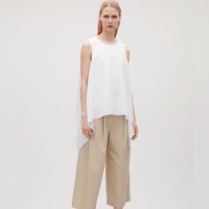 Cos layered drape white tank